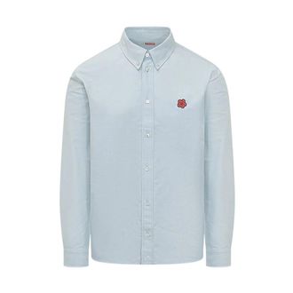 Kenzo Boke Flower Shirt - Heren - Casual Overhemden - Blauw - XL - Katoen - Overhemden