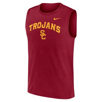 Nike USC Primetime Arch Legend Nike Mens Dri-FIT College Muscle Tank Top in Red | 01B369WSCJ-G1M