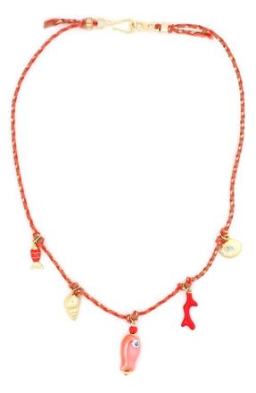 Panacea Sea Life Cord Necklace in Orange at Nordstrom