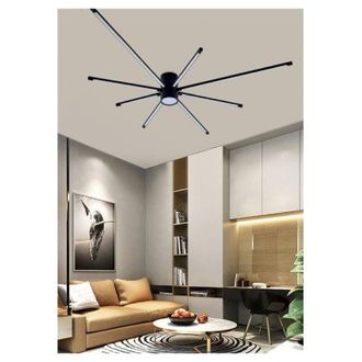 Trade Shop Trade Shop Traesio - Trade Shop - Lampadario Soffitto Led 43w Plafoniera Moderna Nero Luce 6500k 3000k 4000k Pn-27n