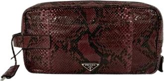 Prada Pre-owned Clutches, female, Red, Size: ONE SIZE Pre-owned Python Clutch Bag