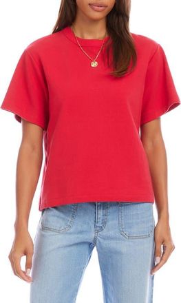 Karen Kane French Terry T-Shirt in Red at Nordstrom, Size X-Large
