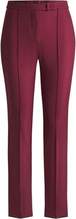 HUGO BOSS Tizena-broek met hoge taille voor dames (Donkerrood)
