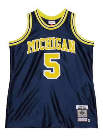 Mitchell & Ness NCAA Michigan 1991 Jalen Rose tanktop - Blauw