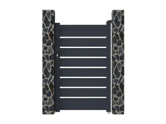 Vente-Unique Vente-unique - Cancello A Battente Traforato L100 X H158 Cm In Alluminio Antracite - Primo