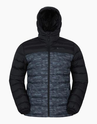 Mountain Warehouse Mens Mountain Warehouse Mens Seasons II Camo Padded Jacket - Black - Size: 38/Regular