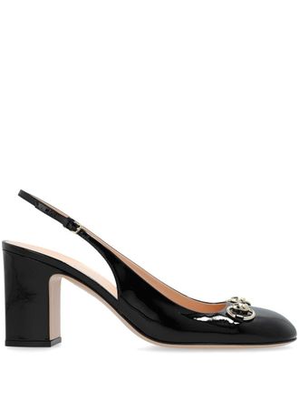 Gucci 75mm Horsebit slingback pumps - Black