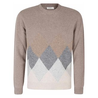 Seventy Jersey Seventy de mezcla de lana con estampado de rombos - Knitwear - Hombre - Marr&oacute;n - 2XL