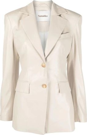 Nanushka Hathi Jassen - Stijlvolle buitenkleding voor alle seizoenen - Dames - Blazers - Beige - M - Jassen