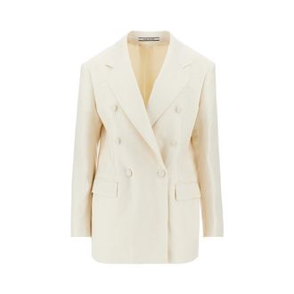 Tagliatore Double-breasted linen twill jacket Woman 44