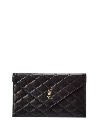 Saint Laurent Paris Quilted Leather Pouch
