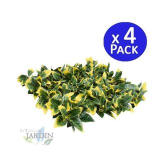 No Brand Pack 4 Jardin Vertical Laurel 50x50 Cm Planta Artificial Decoraci&oacute;n Pared Interior Exterior Jardines Verticales