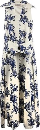 Nina Ricci Lange- vloeiende robe met knoopsluiting aan de voorkant - Dames - Casual kleedjes - Wit - XS - Kleedjes