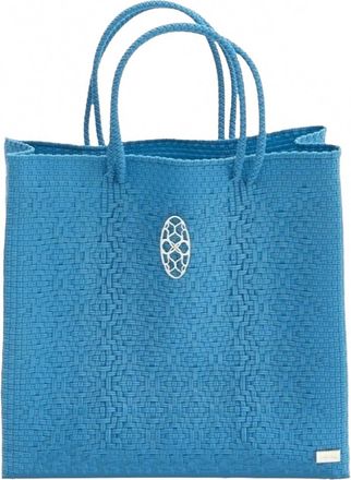 Lola's Bag Womens Medium Handmade Regular Strap Tote Bag In Blue