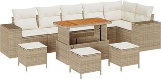 vidaXL Garden Sofa Set 10 pcs Beige, Cream 110 x 55 x 71 cm Vidaxl
