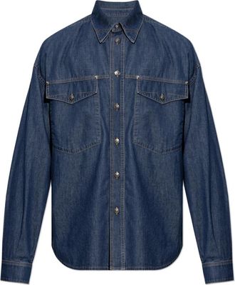 Versace Denim Shirt - Heren - Spijkeroverhemden - Blauw - L - Denim - Overhemden