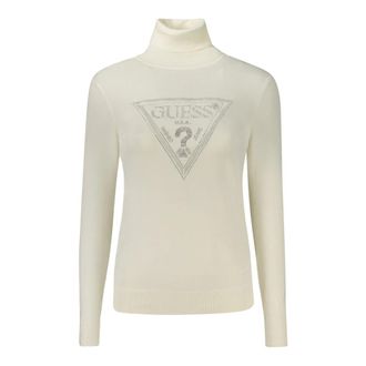 Guess Jersey de cuello alto con logo - Knitwear - Mujer - Blanco - XS