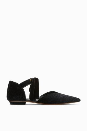Ulla Johnson Womens Corinna Eyelet Flat In Noir