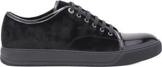 Lanvin DBB1 SNEAKERS IN VELVET AND PATENT LEATHER in Black/black at Nordstrom, Size 8
