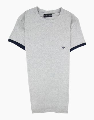 Emporio Armani Mens Emporio Armani Logo Side Stripe T Shirt Grey - Size: 42