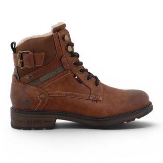 Mustang Jeans Mustang heren bruine nepleren winterschoenen met veter - M0021001