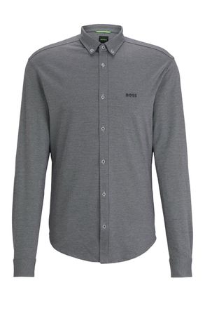 HUGO BOSS Mens Biado_r Long Sleeved Shirt Navy - Blue - Size 2XL