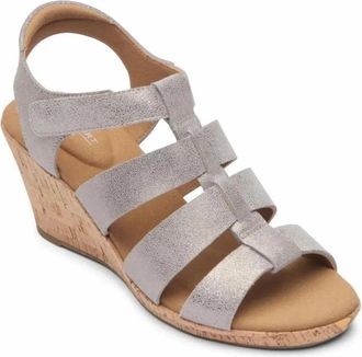 Rockport Briah New Gladiator CJ1100 Womens Taupe Wedge Heel Sandal ZOGG2218