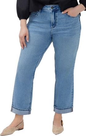 Silver Jeans Co Avery Curvy High Waist Straight Leg Jeans in Bluebelle at Nordstrom, Size 16 X 27