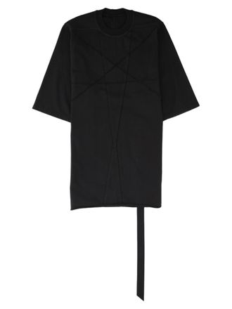Rick Owens Black Extended Hem Cotton T-Shirt