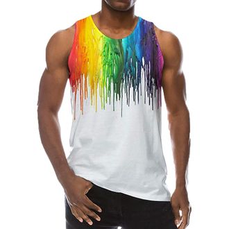 Generic Gay LGBT Gay Pride Day Mens Vest Tank Top Pride Tank Top Rainbow Sleeveless Shirt Pride Outfits Gay Pride Vest Pride Clothes Pride Tops LGBT Pride Mon