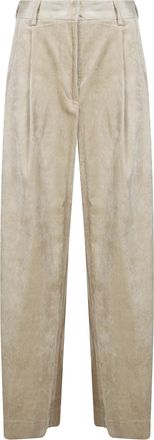 Antonelli Palma Pantalone Velluto Largone Velvet Wide-Leg Pants