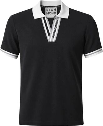 John Richmond V-hals Polo - Heren - Polos - Zwart - XS - Tops