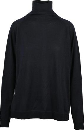 Department Five Asymmetrical Turtleneck Sweater In Midnight Blue