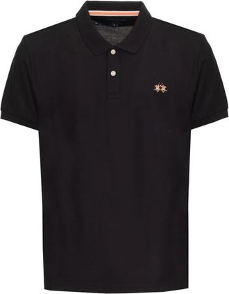 La Martina Polo Shirt - Heren - Polos - Zwart - L - Katoen - Tops