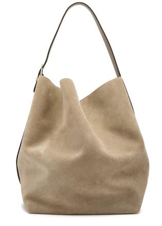 Toteme Belted Suede Tote - Taupe - One Size