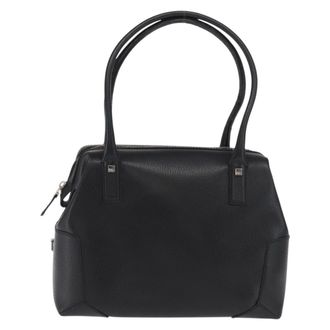 Ferragamo Vintage Handbag Leather Black Leather Handbag (Pre-Owned)