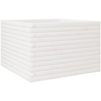 vidaXL Garden Planter White 70x70x45.5 cm Solid Wood Pine vidaXL