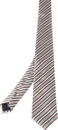 HUGO BOSS Boss By Hugo Boss White Diagonal Striped Silk Tie
