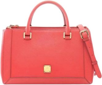 MCM Pre-owned Handbag - Dames - Vintage Handtas - Rood - ONE Size - Leer - Vintage