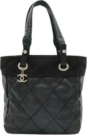 Chanel Pre-owned Handbags, female, Black, Size: ONE SIZE Pre-owned Canvas Shoulder Tote