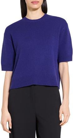 Theory Short Sleeve Cashmere Sweater in Pigment Blue at Nordstrom Rack, Size Large