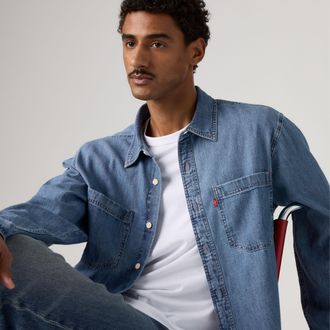 Levi's Mariposa Worker Shirt - Mens - 2XL - Medium Wash / Ani Mid Wash