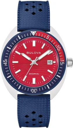 Bulova x Sail4th Snorkel Rubber Strap Watch, 41mm in Blue at Nordstrom