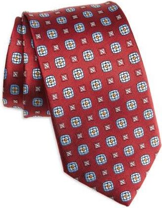 David Donahue Neat Silk Tie in Red at Nordstrom Rack