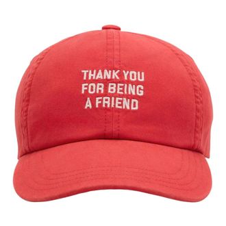 Ami Thanks for Being a Friend Embroidery Cap - unisex - Petten - Rood - ONE Size - Katoen - Accessoires