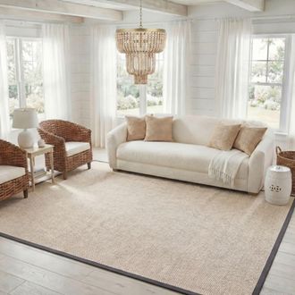 Safavieh Alfombra fibra natural de sisal blanco/gris, 244 x 305 cm