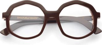 Emmanuelle Khanh Brown Corso Octagonal Acetate Eyeglasses