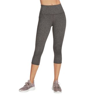 Skechers Womens Walk Go Flex High Waist Mid Calf Legging Yoga Pant, Heathered Gray, M