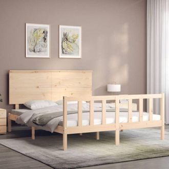 vidaXL Estructura De Cama Sin Colch&oacute;n Madera Maciza De Pino 160x200 Cm Vidaxl