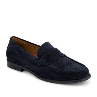 Jones Bootmaker Mens Quadir Slip On Leather Penny Loafers - Navy - Size UK 10